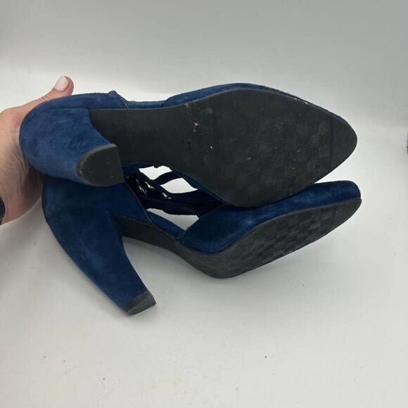 Jeffrey Campbell 37 US‎ Size 6.5 Pointed Toe Pumps 4" Suede Heels Blue - Picture 10 of 11